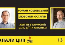 Роман Кошовський: Життя в гармонії. Цілі, дії та фінанси